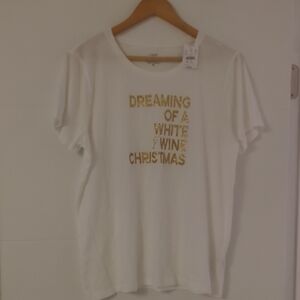 J. Crew White Short Sleeve Wine lover Collector Graphic Tee XL